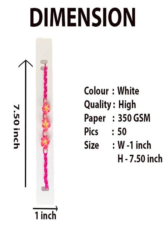 Zenomia Chain Display Packing Card, Rakhi Bracelet Jewellery White Packing (7x1.5inch) 50pc - Image 2